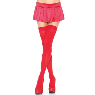 Collant sopra il ginocchio rosso in nylon, taglia unica, eleganza e comfort